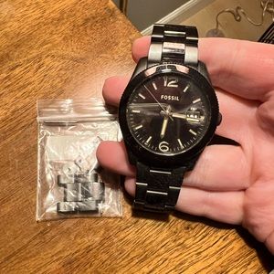 Fossil black stainless steel watch